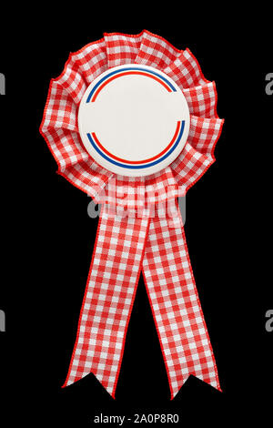 Runde ribbon Dichtung oder Abzeichen auf schwarzem Hintergrund Stockfoto