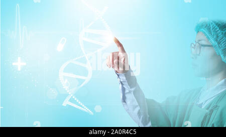 Struktur der DNA-Doppelhelix Animation, DNA-Molekülen und biologigical Konzept Stockfoto