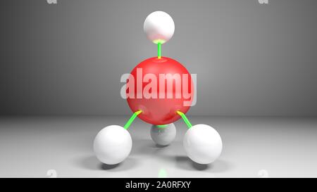Struktur Modell von CH4 (Methan) Molekül - 3D Rendering illustration Stockfoto