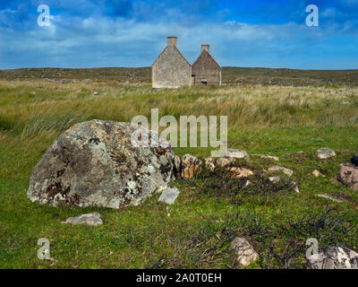 Zerstörten Haus von Alex Mackenzie 1935 erbaut letzte Familie Slaggan Dorf verlassen. in der Nähe von Aultbea Wester Ross Schottland September Stockfoto