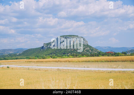 Stadt Meteora, Griechische Republik. Berge und Orte der Anbetung, Kirche und Schreine. 12. 19.09.2019. Reisen Foto. Stockfoto