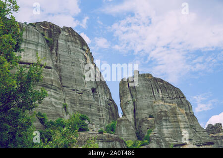 Stadt Meteora, Griechische Republik. Berge und Orte der Anbetung, Kirche und Schreine. 12. 19.09.2019. Reisen Foto. Stockfoto