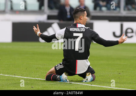 Turin, Italien, 21. September 2019, eine TIM 2019/2020 - Turin, ALLIANZ STADION JUVENTUS VS HELLAS VERONA 7 CRISTIANO RONALDO (juventus) während Juventus Vs Hellas Verona - Italienische Fußball Serie A Männer Meisterschaft - Credit: LPS/Claudio Benedetto/Alamy Live News SERIE Stockfoto