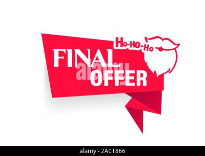 Angebot rotes Banner rabatt Text speichern Text Stock Vektor
