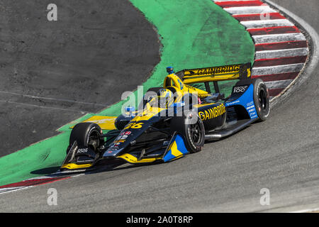 Salinas, Kalifornien, USA. 20 Sep, 2019. ZACH VEACH (26) der Vereinigten Staaten Praktiken für die Firestone Grand Prix von Monterey an Weathertech Raceway Laguna Seca in Salinas, Kalifornien. (Bild: © Walter G Arce Sr Schleifstein Medi/ASP) Stockfoto