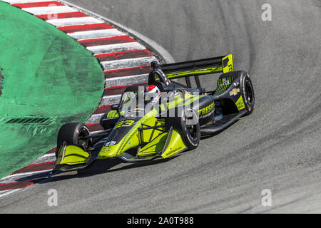 Salinas, Kalifornien, USA. 20 Sep, 2019. CHARLIE KIMBALL (23) der Vereinigten Staaten Praktiken für die Firestone Grand Prix von Monterey an Weathertech Raceway Laguna Seca in Salinas, Kalifornien. (Bild: © Walter G Arce Sr Schleifstein Medi/ASP) Stockfoto