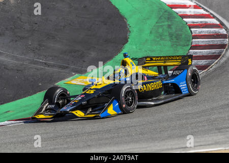 Salinas, Kalifornien, USA. 20 Sep, 2019. ZACH VEACH (26) der Vereinigten Staaten Praktiken für die Firestone Grand Prix von Monterey an Weathertech Raceway Laguna Seca in Salinas, Kalifornien. (Bild: © Walter G Arce Sr Schleifstein Medi/ASP) Stockfoto