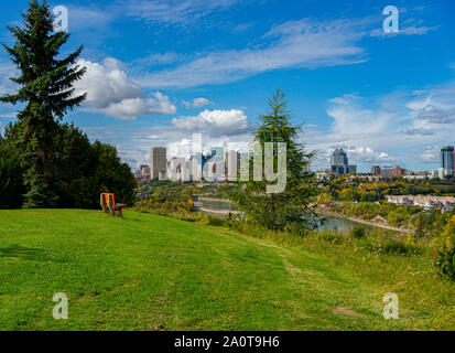 Blick auf Downtown Edmonton, Alberta, Kanada. Stockfoto