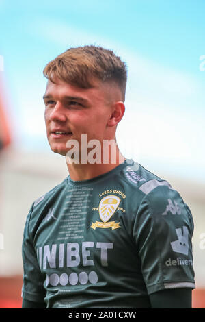 15.September 2019, Oakwell, Barnsley, England; Sky Bet Meisterschaft Fußball, Barnsley gegen Leeds United; Jamie Shackleton (46) von Leeds United in warm-up Credit: Craig Milner/News Bilder der Englischen Football League Bilder unterliegen DataCo Lizenz Stockfoto