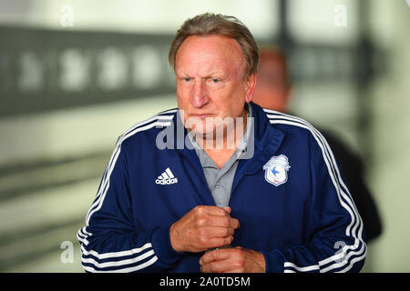 13. September 2019, Pride Park, Derby, England; Sky Bet Meisterschaft Fußball, Derby County vs Cardiff City; Manager von Cardiff City, Neil Warnock Credit: Jon Hobley / Aktuelles Bilder der Englischen Football League Bilder unterliegen DataCo Lizenz Stockfoto