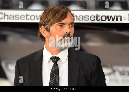 13. September 2019, Pride Park, Derby, England; Sky Bet Meisterschaft Fußball, Derby County vs Cardiff City; Phillip Cocu, Manager von Derby County Credit: Jon Hobley / Aktuelles Bilder der Englischen Football League Bilder unterliegen DataCo Lizenz Stockfoto