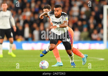 13. September 2019, Pride Park, Derby, England; Sky Bet Meisterschaft Fußball, Derby County vs Cardiff City; Tom Huddlestone (44) des Derby County Credit: Jon Hobley / Aktuelles Bilder der Englischen Football League Bilder unterliegen DataCo Lizenz Stockfoto