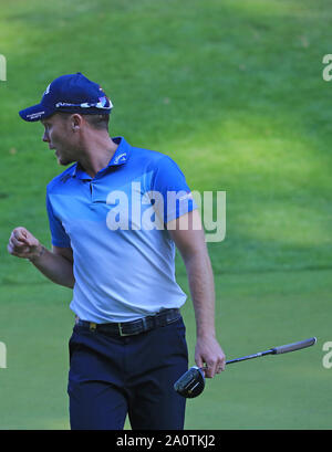 Virginia Water, Großbritannien. 21 Sep, 2019. Danny Willett in Runde drei der BMW PGA Championship, Golfturnier der European Tour bei Wentworth Golf Club, Virginia Water, Surrey, England. Credit: ESPA/Alamy leben Nachrichten Stockfoto