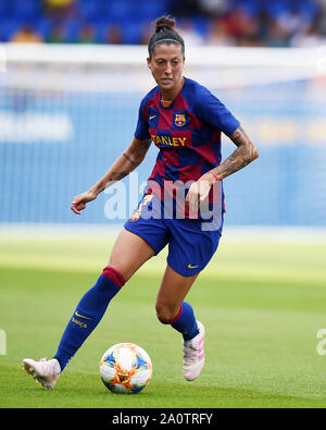 Jenni Hermoso des FC Barcelona im Spiel FC Barcelona gegen Atletico de Madrid von Liga Iberdrola, Saison 2019/2020, Datum 3. Johan Cruyff Stadion. Barcelona, Spanien, 21. Sep 2019. Stockfoto