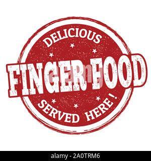 Köstliches Fingerfood Zeichen oder Stempel auf weißem Hintergrund, Vector Illustration Stock Vektor