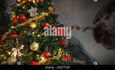 Beleuchtete Baum Weihnachten Hintergrund Stockfoto