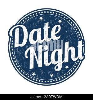 Date night Zeichen oder Stempel auf weißem Hintergrund, Vector Illustration Stock Vektor