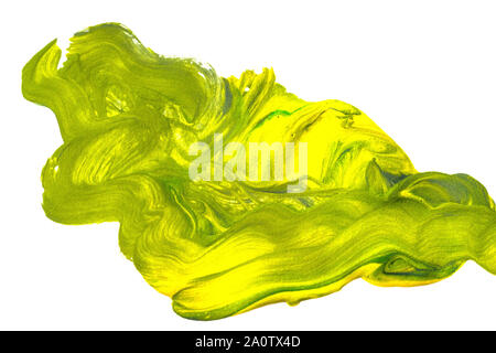 Gelb und Schwarz Aquarell auf weißem Hintergrund Stockfoto