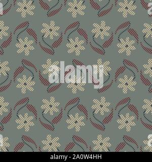 Die nahtlose Vektor vintage Blumenmuster in gedämpften Grau Farben Stock Vektor