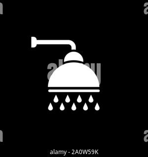 Dusche Vektorsymbol, Dusche Wasserhahn flachbild Symbol mit fließendem Wasser tropfen Symbol. Stock Vektor