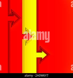 Bunte Pfeile mit rotem Papier schneiden Schichten Stock Vektor