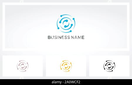 Atom Spin Vortex Logo Stock Vektor