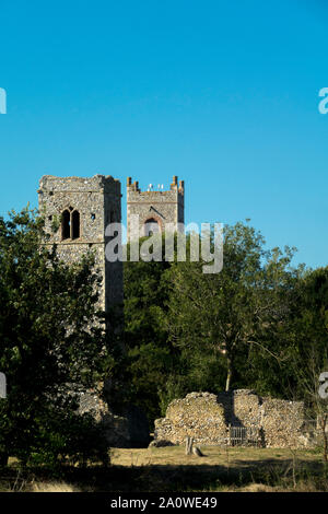 Shotesham, St. Maria Kirche, Ruine Stockfoto