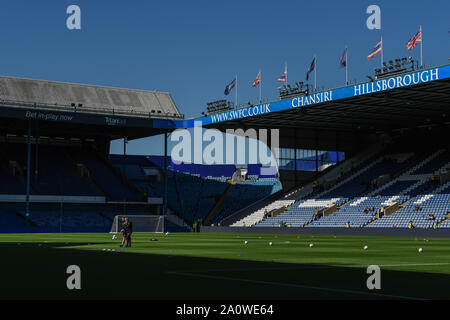 21. September 2019, Hillsborough, Sheffield, England; Sky Bet Meisterschaft, Sheffield Mittwoch vs Fulham: Credit: Dean Williams/News Bilder, Sheffield Mittwoch allgemeine erschossen. Englische Fußball-Liga Bilder unterliegen dem DataCo Lizenz Stockfoto