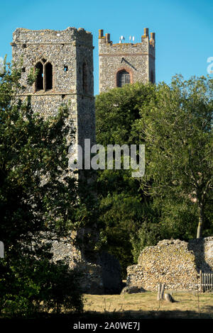 Shotesham, St. Maria Kirche, Ruine Stockfoto