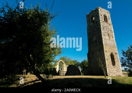 Shotesham, St. Maria Kirche, Ruine Stockfoto