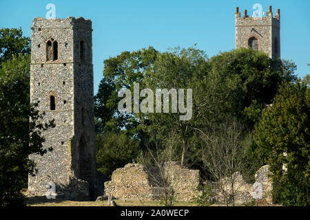 Shotesham, St. Maria Kirche, Ruine Stockfoto