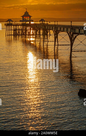 Vom Strand Clevedon Meer genommen Stockfoto