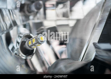 Die LED-Leuchte Auto Scheinwerfer. Stockfoto