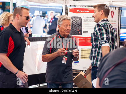 21. September 2019 Monterey, CA, USA IndyCar legende Mario Andretti nach dem Firestone Grand Prix von Monterey IndyCar Qualifizieren an Weathertech Raceway Laguna Seca in Monterey, CA Thurman James/CSM Stockfoto