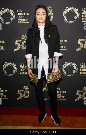 Los Angeles, CA - 21. September 2019: AmbersCloset besucht die Los Angeles LGBT-Center Gold Jubiläum Vanguard Feier "Herz aus Gold" bei der Gree Stockfoto
