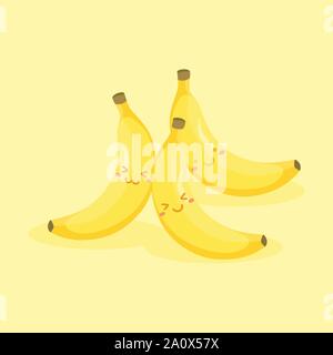 Süße Banane Frucht Cartoon Vektor Stock Vektor