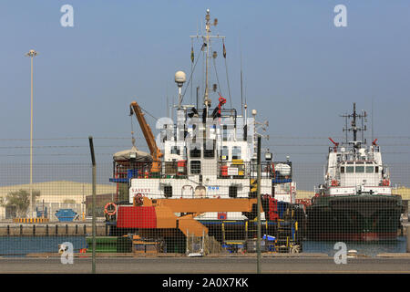 Port Zayed. 1968-1972. Abu Dhabi. Vereinigte Arabes Unis. /Zayed Port. 1968-1972. Emirat Abu Dhabi. Stockfoto