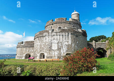 16. jahrhundert St. Mawes Castle, Cornwall, England, Großbritannien, Großbritannien. Stockfoto