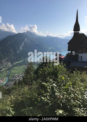 Blick auf den Harder Kulm, Interlaken, Schweiz Stockfoto