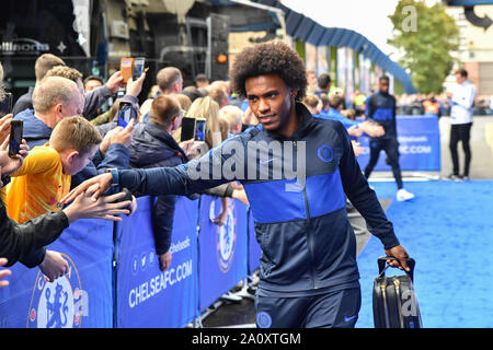London, Großbritannien. 22 Sep, 2019. 22. September 2019, Stamford Bridge, London, Bundesliga, Chelsea vs Liverpool; William (10) von Chelsea an der Stamford Bridge Quelle: David John/News Bilder der Englischen Football League Bilder unterliegen DataCo Lizenz Credit: Aktuelles Bilder/Alamy leben Nachrichten Stockfoto