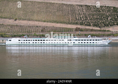 River Cruise Ship LEONARDO DA VINCI von CroisiEurope am Rhein. Stockfoto