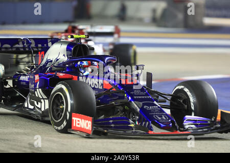 Marina Bay, Singapore. 22. September 2019. Die Formel-1-Rennen Tag; Scuderia Toro Rosso, Pierre Gasly Stockfoto