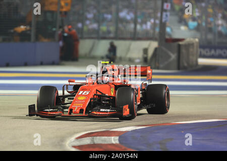 Marina Bay, Singapore. 22. September 2019. Die Formel-1-Rennen Tag; Scuderia Ferrari, Charles Leclerc Stockfoto