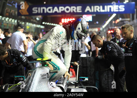 Marina Bay, Singapore. 22. September 2019. Die Formel-1-Rennen Tag; MERCEDES AMG PETRONAS Motorsport, Valtteri Bottas Stockfoto