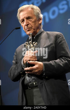 Costa Gavras am Donostia Award für sein Lebenswerk an der 67th San Sebastian International Film Festival / Festival Internacional de Cine de San Sebastián am Theater Victoria Eugenia. San Sebastian, 21.09.2019 | Verwendung weltweit Stockfoto