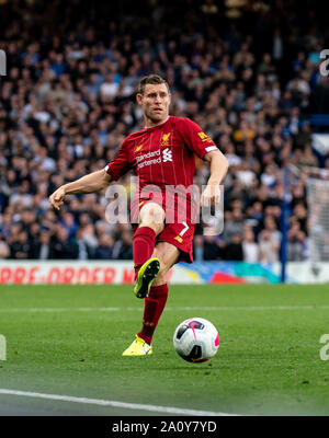 London, Großbritannien. 22 Sep, 2019. James Milner von Liverpool in der Premier League Spiel zwischen Chelsea und Liverpool an der Stamford Bridge, London, England am 22. September 2019. Foto von Liam McAvoy/PRiME Media Bilder. Credit: PRiME Media Images/Alamy leben Nachrichten Stockfoto