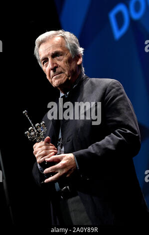 San Sebastian, Spanien. 21 Sep, 2019. Costa Gavras am Donostia Award für sein Lebenswerk an der 67th San Sebastian International Film Festival / Festival Internacional de Cine de San Sebastián am Theater Victoria Eugenia. San Sebastian, 21.09.2019 | Verwendung der weltweiten Kredit: dpa/Alamy leben Nachrichten Stockfoto