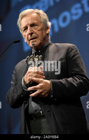 San Sebastian, Spanien. 21 Sep, 2019. Costa Gavras am Donostia Award für sein Lebenswerk an der 67th San Sebastian International Film Festival / Festival Internacional de Cine de San Sebastián am Theater Victoria Eugenia. San Sebastian, 21.09.2019 | Verwendung der weltweiten Kredit: dpa/Alamy leben Nachrichten Stockfoto