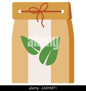 Vektor flache Bauform leer Kraftpapier braun leeren Karton nehmen Eco Box Verpackung mit Spitze für Lebensmittel isoliert auf Weiss. Stock Vektor