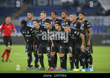 Rom, Italien. 22 Sep, 2019. Rom, Italien, 22. September 2019: Parma Team vor der italienischen Serie A Fußballspiel zwischen SS Lazio und Parma, im Olympiastadion in Rom. Credit: Unabhängige Fotoagentur/Alamy leben Nachrichten Stockfoto